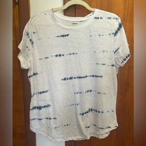 Sonoma White and Navy Tie-Dye Tee